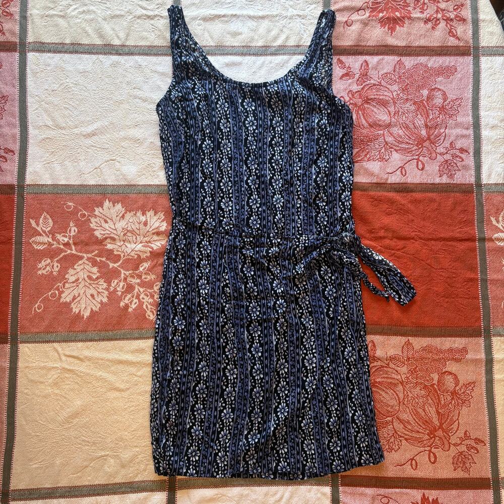 Vintage 90s Knapp Studio Navy Floral Mini Dress 7